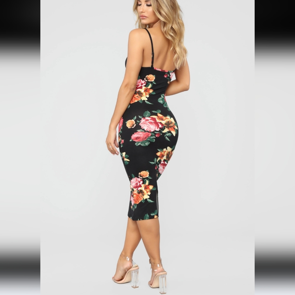 Fashion Nova Black Multi-color Dress BNWT